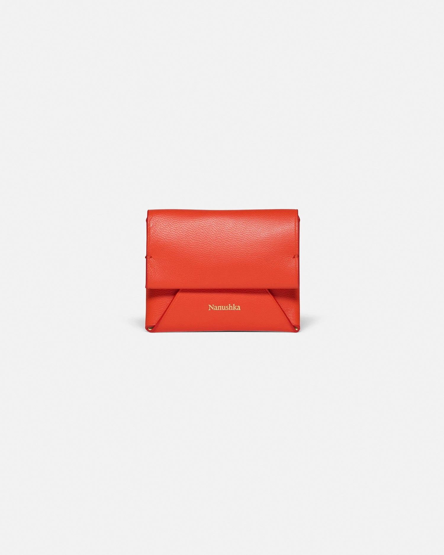 Nanushka Folded - Leather Cardholder - Red/Moonbeam 1 Nanushka Folded - Leather Cardholder - Red/Moonbeam