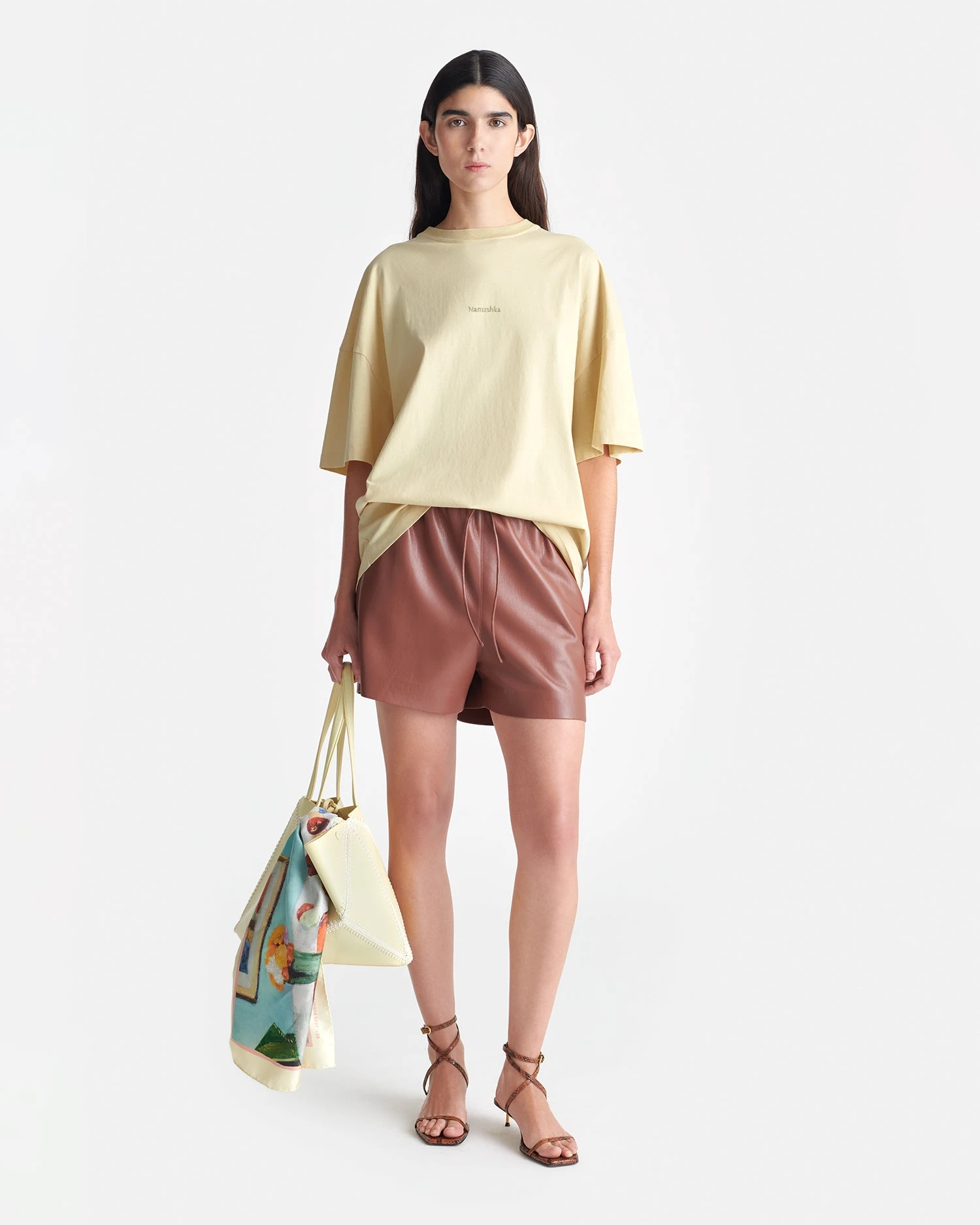 Nanushka Wren - Printed Cotton-Jersey T-Shirt - Creme/Gingerbread Heart 5 Nanushka Wren - Printed Cotton-Jersey T-Shirt - Creme/Gingerbread Heart - Image 5