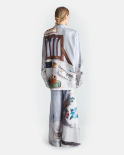 Nanushka Milon - Printed Flared Silk Twill Pants - Poppyseed Cake -Nanushka Sale Store NU25SSTP14250SEBLER POPPYSEEDCAKE TWILLSILK 2 afd26ef2 e756 4930 9dee a461f7d1f011