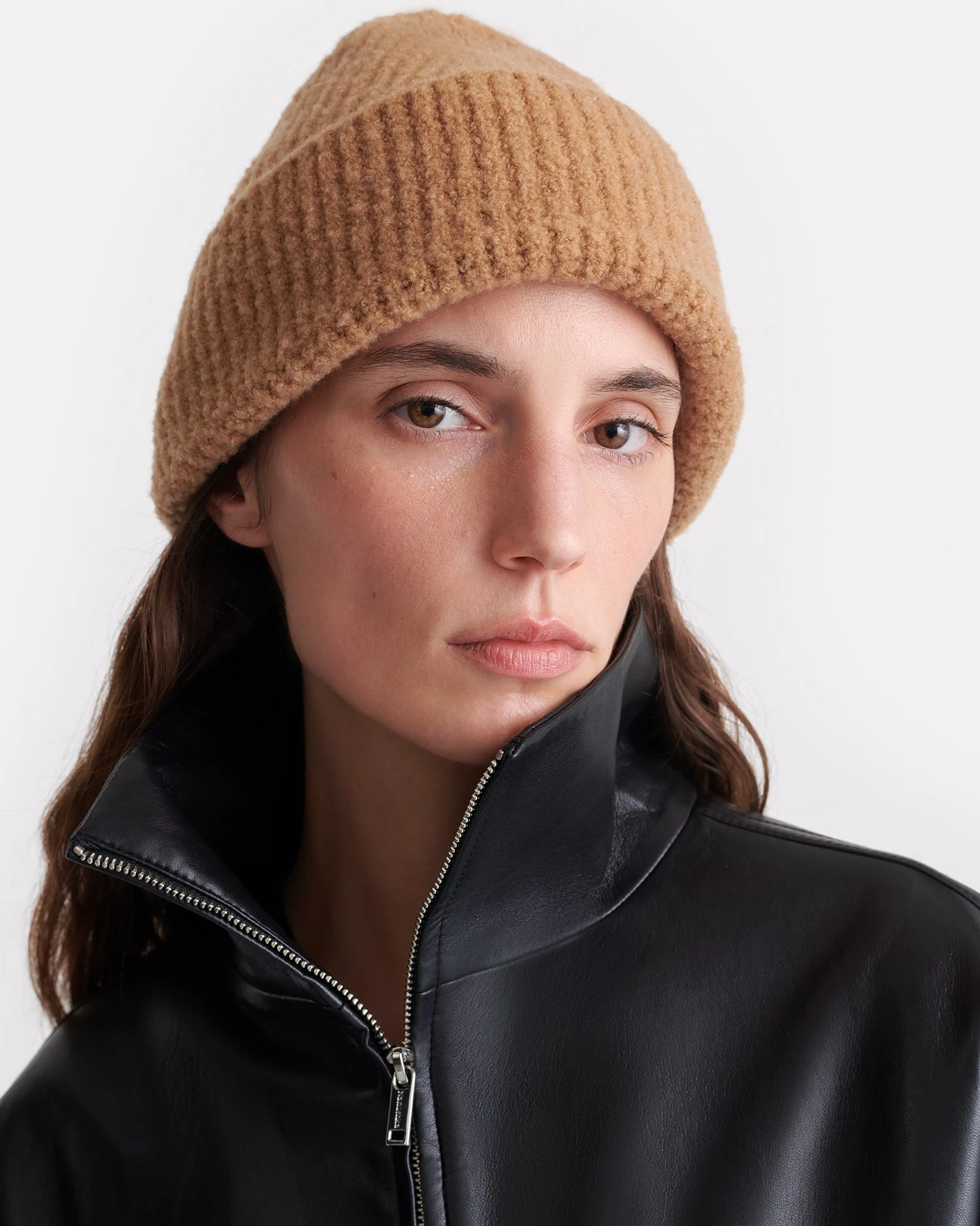 Nanushka Corey - Compact Boucle Beanie - Camel 3 Nanushka Corey - Compact Boucle Beanie - Camel - Image 3