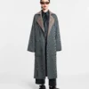 Nanushka Alamo - Wool Silk Blend Robe Coat - Reversible Check