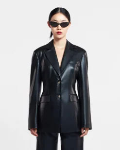 Nanushka Hathi - Okobor™ Alt-Leather Blazer - Black