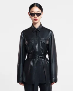 Nanushka Artha - Okobor™ Alt-Leather Shirt - Black