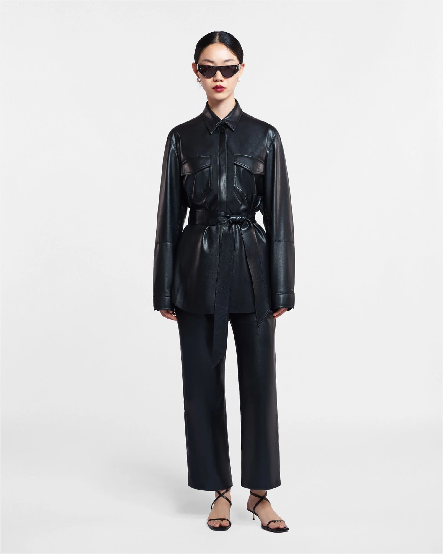 Nanushka Artha - Okobor™ Alt-Leather Shirt - Black 2 Nanushka Artha - Okobor™ Alt-Leather Shirt - Black - Image 2