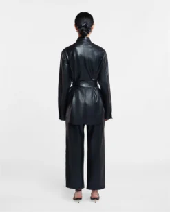 Nanushka Artha - Okobor™ Alt-Leather Shirt - Black 6 Nanushka Artha - Okobor™ Alt-Leather Shirt - Black -Nanushka Sale Store NW22CRSH00299 ARTHA BLACK OKOBOR 03