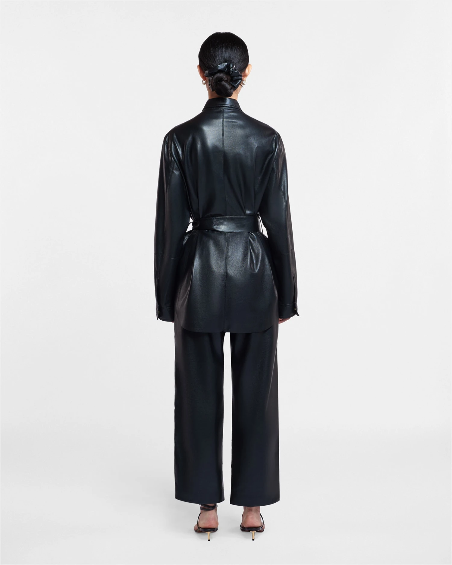 Nanushka Artha - Okobor™ Alt-Leather Shirt - Black 3 Nanushka Artha - Okobor™ Alt-Leather Shirt - Black - Image 3