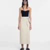 Nanushka Amas - Okobor™ Alt-Leather Sarong Skirt - Creme