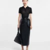 Nanushka Amas - Okobor™ Alt-Leather Sarong Skirt - Black