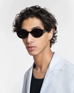 Nanushka Giva - Bio-Plastic Oval Sunglasses - Black -Nanushka Sale Store NW23CRSG00591 GIVA BLACK BIO PLASTIC 1