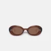 Nanushka Giva - Bio-Plastic Oval Sunglasses - Brown
