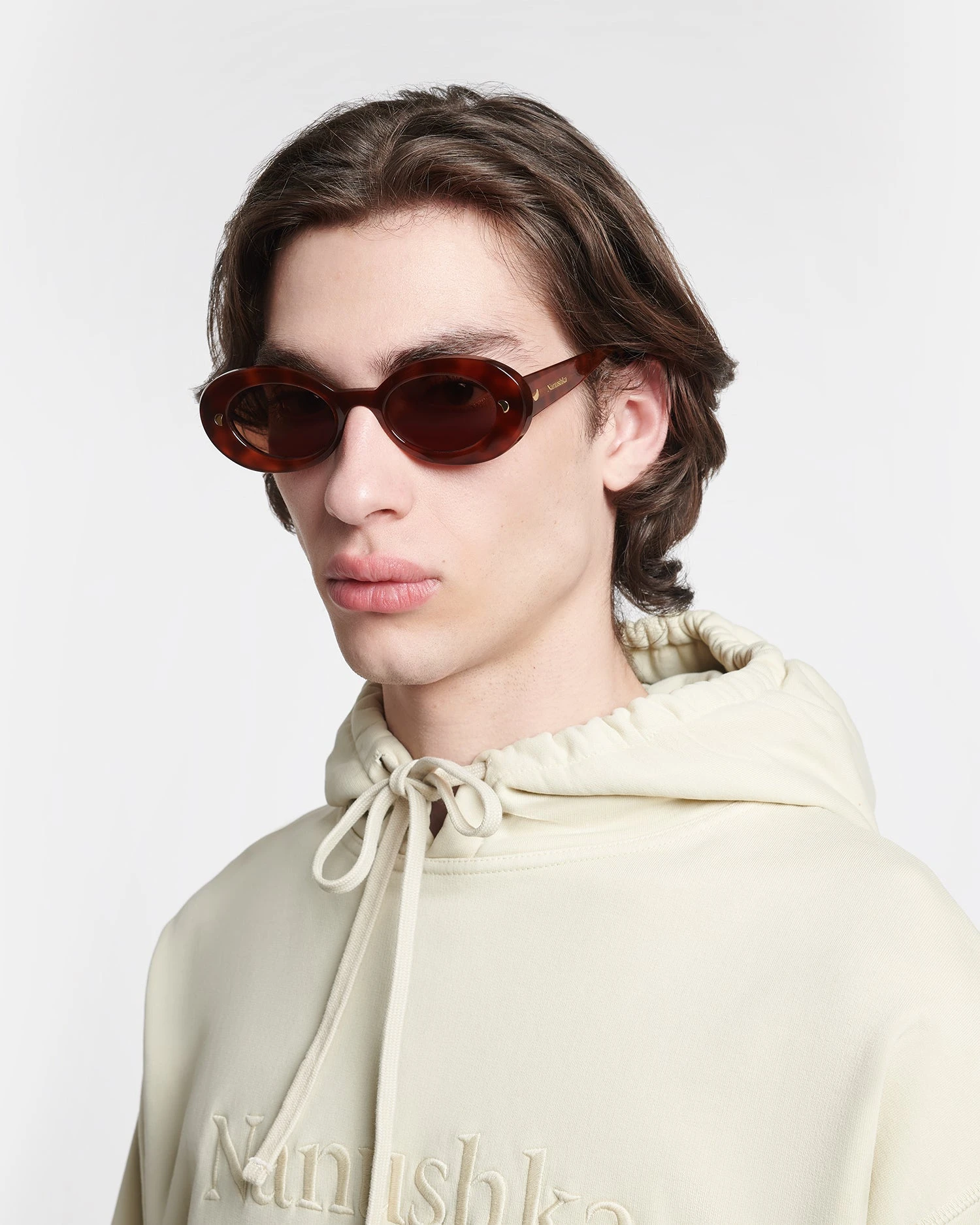 Nanushka Giva - Bio-Plastic Oval Sunglasses - Light Turtle 5 Nanushka Giva - Bio-Plastic Oval Sunglasses - Light Turtle - Image 5