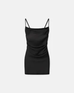 Nanushka Adie - Mesh Jersey Dress - Black -Nanushka Sale Store NW24CRDR00199ADIE BLACK SOLIDMESHJERSEY 2