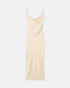 Nanushka Macia - Slip Satin Dress - Creme -Nanushka Sale Store NW24CRDR04771 MACIA CREME SLIP SATIN