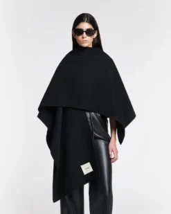 Nanushka Kamin - Wool And Silk-Blend Shawl - Black