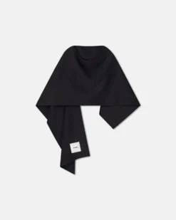 Nanushka Kamin - Wool And Silk-Blend Shawl - Black -Nanushka Sale Store NW24CRSC00474KAMIN BLACK DOUBLEWOOL 1