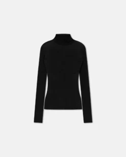Nanushka Harri - Mesh-Jersey Turtleneck Top - Black 9 Nanushka Harri - Mesh-Jersey Turtleneck Top - Black -Nanushka Sale Store NW24CRTP00299HARRI BLACK SOLIDMESHJERSEY 1