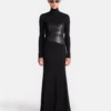 Nanushka Amabel - Mesh Jersey And Okobor™ Alt-Leather Maxi Dress - Black