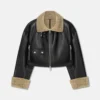 Nanushka Jemma - Bonded Shearling Jacket - Cornstalk/Black