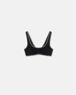 Nanushka Malti - Crochet Bikini Top - Black