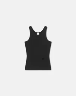 Nanushka Herve - Ribbed-Jersey Tank Top - Black -Nanushka Sale Store NW24PFTP24851 HERVE BLACK COTTON RIB JERSEY