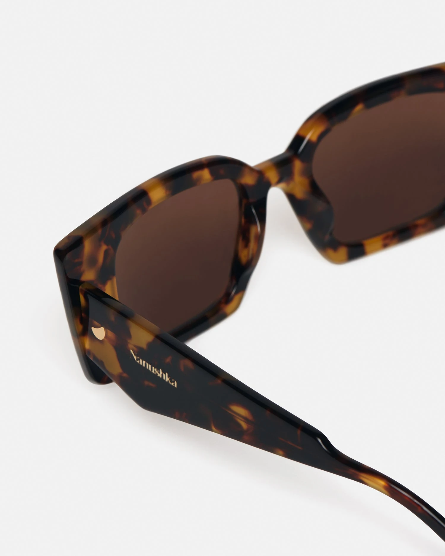 Nanushka Carmel - Bio-Plastic Rectangle-Frame Sunglasses - Dark Amber 3 Nanushka Carmel - Bio-Plastic Rectangle-Frame Sunglasses - Dark Amber - Image 3
