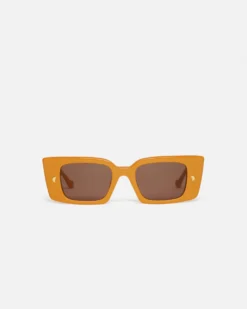 Nanushka Carmel - Bio-Plastic Rectangle-Frame Sunglasses - Burnt Orange
