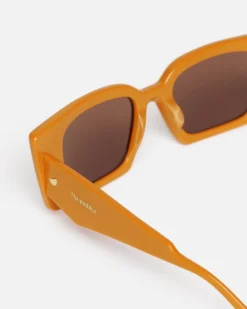 Nanushka Carmel - Bio-Plastic Rectangle-Frame Sunglasses - Burnt Orange -Nanushka Sale Store NW24RSSG00319 CARMEL ORANGE BIOPLASTIC 03
