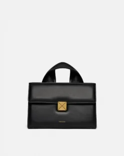 Nanushka The SANDI Lock - Top Handle Bag - Black