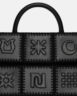 Nanushka The SANDI Symbol - Top Handle Bag - Black -Nanushka Sale Store NW25CRBG01399SANDISYMBOL BLACK BLACK ALT NAPPA CROCHET 04