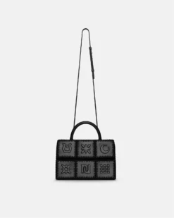 Nanushka The SANDI Symbol - Top Handle Bag - Black -Nanushka Sale Store NW25CRBG01399SANDISYMBOL BLACK BLACK ALT NAPPA CROCHET 06
