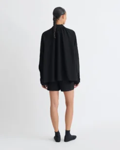 Nanushka Ada - Tech Linen Shirt - Black -Nanushka Sale Store NW25FWTP03199ADA BLACK TECHLINEN 02