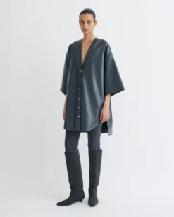 Nanushka Ingar - Okobor™ Alt-Leather Mini Dress - Steel Blue