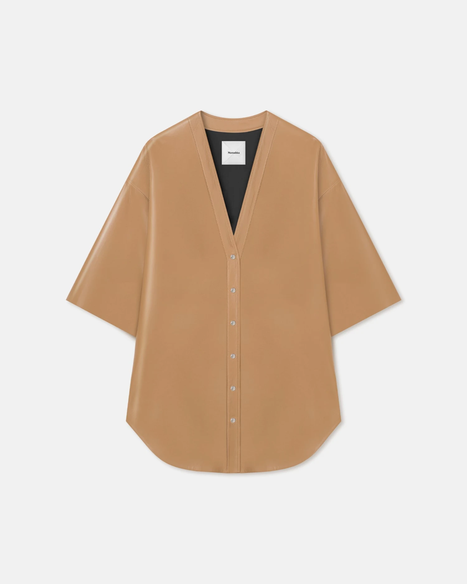 Nanushka Ingar - Okobor™ Alt-Leather Mini Dress - Oak 5 Nanushka Ingar - Okobor™ Alt-Leather Mini Dress - Oak - Image 5