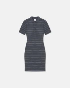 Nanushka Safiyah - Striped Terry Merino Mini Dress - Grey Stripe -Nanushka Sale Store NW25PFDR04194SAFIYAH GREYSTRIPE TERRYMERINO