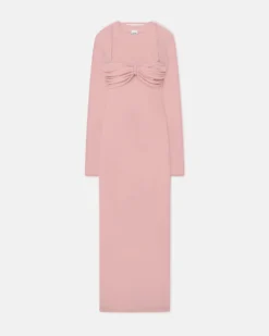 Nanushka Artemiz - Mesh Jersey Midi Dress - Pink