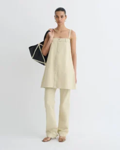 Nanushka Lidwina - Denim Mini Dress - Beige -Nanushka Sale Store NW25PFDR14273 2 1829eb1d 32e4 4acf 8215 872f310829d2