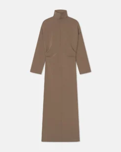 Nanushka Jamson - Draped Paper Jersey Turtleneck Dress - Brown -Nanushka Sale Store NW25PFDR16577JASMON BROWN PAPERJERSEY 2