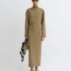 Nanushka Jamson - Draped Paper Jersey Turtleneck Dress - Brown