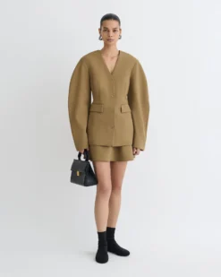 Nanushka Kaori - Elongated Blazer - Brown -Nanushka Sale Store NW25PFOW06277 1