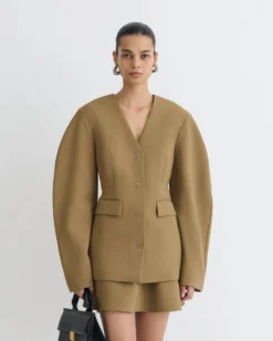 Nanushka Kaori - Elongated Blazer - Brown