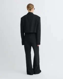 Nanushka Rony - Cropped Crepe Twill Blazer - Black -Nanushka Sale Store NW25PFOW14399 2