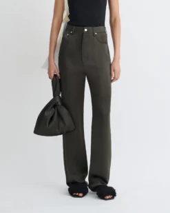 Nanushka Tita - Slip Satin Pants - Dark Green -Nanushka Sale Store NW25PFPA02369 4