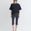 Nanushka Saoirse - Paper Jersey Capri Pants - Dusty Blue