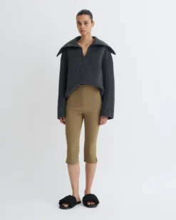 Nanushka Saoirse - Paper Jersey Capri Pants - Brown