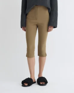 Nanushka Saoirse - Paper Jersey Capri Pants - Brown -Nanushka Sale Store NW25PFPA15977SAOIRSE BROWN PAPERJERSEY 3