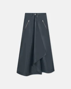 Nanushka Neith - Draped Okobor™ Alt-Leather Skirt - Steel Blue