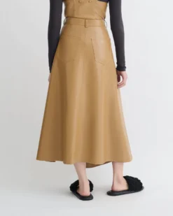Nanushka Neith - Draped Okobor™ Alt-Leather Skirt - Oak -Nanushka Sale Store NW25PFSK01455 4