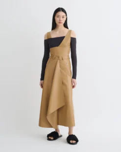 Nanushka Neith - Draped Okoborâ„¢ Alt-Leather Skirt - Oak