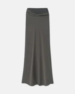 Nanushka Letto - Mesh Jersey And Slip Satin Skirt - Dark Green/Anthracite -Nanushka Sale Store NW25PFSK02669LETTO DARKGREENANTHRACITE SLIPSATINMESHJERSEY OK