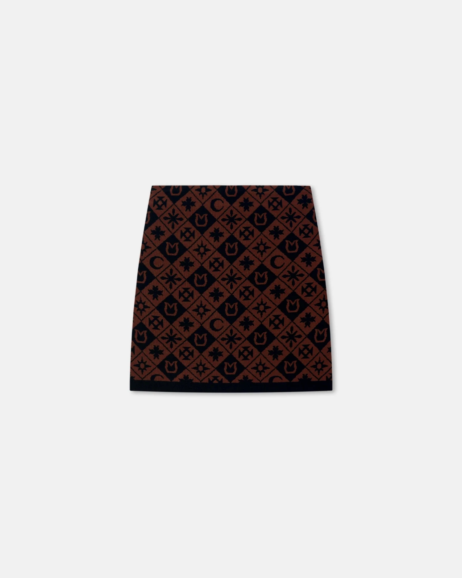 Nanushka Elze - Knitted Mini Skirt - Symbol Tile Mahogany